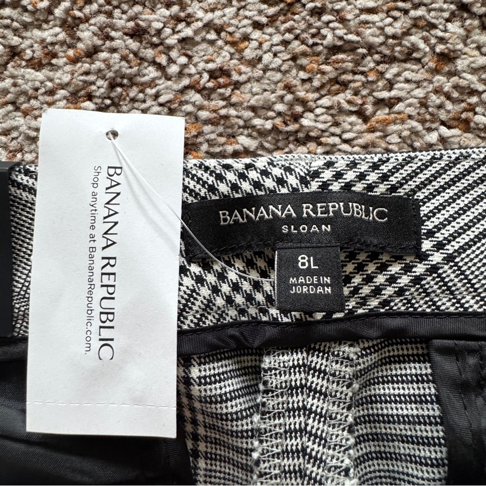 NWT Banana Republic Sloan Curvy Ankle Pants Plaid 8 Tall Career Office - Picture 6 of 15